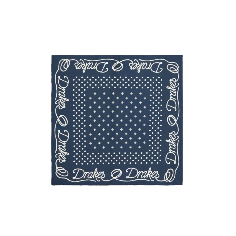 Rope Border Bandana-Navy sold by Stomping Ground