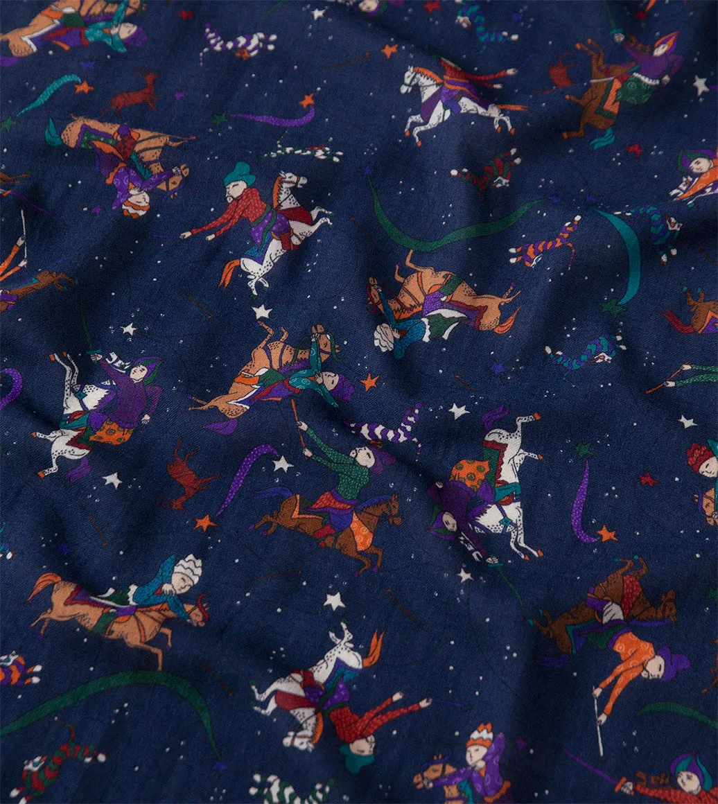 Mughal and Stars Wool Scarf - Navy sold by Stomping Ground product image thumbnail 2