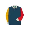 Colour Block LS Rugby Shirt- Navy, Yellow, Red and Green sold by Stomping Ground