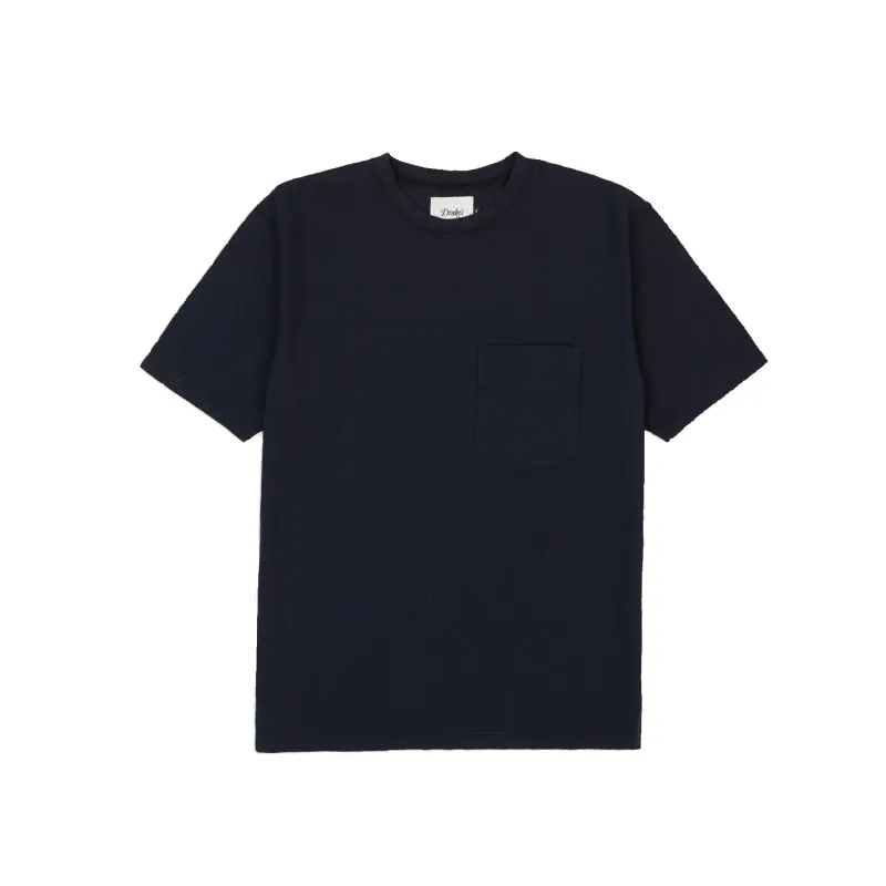 Lightweight SS Cotton Flame Pocket Tee-Navy sold by Stomping Ground