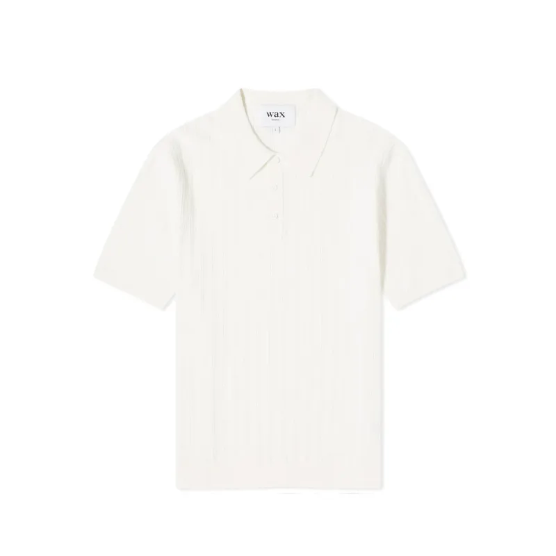 NAPLES POLO - Ecru Vertical Knit sold by Stomping Ground