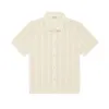 Short Sleeve Knit Shirt - Ecru Mesh Stripe sold by Stomping Ground