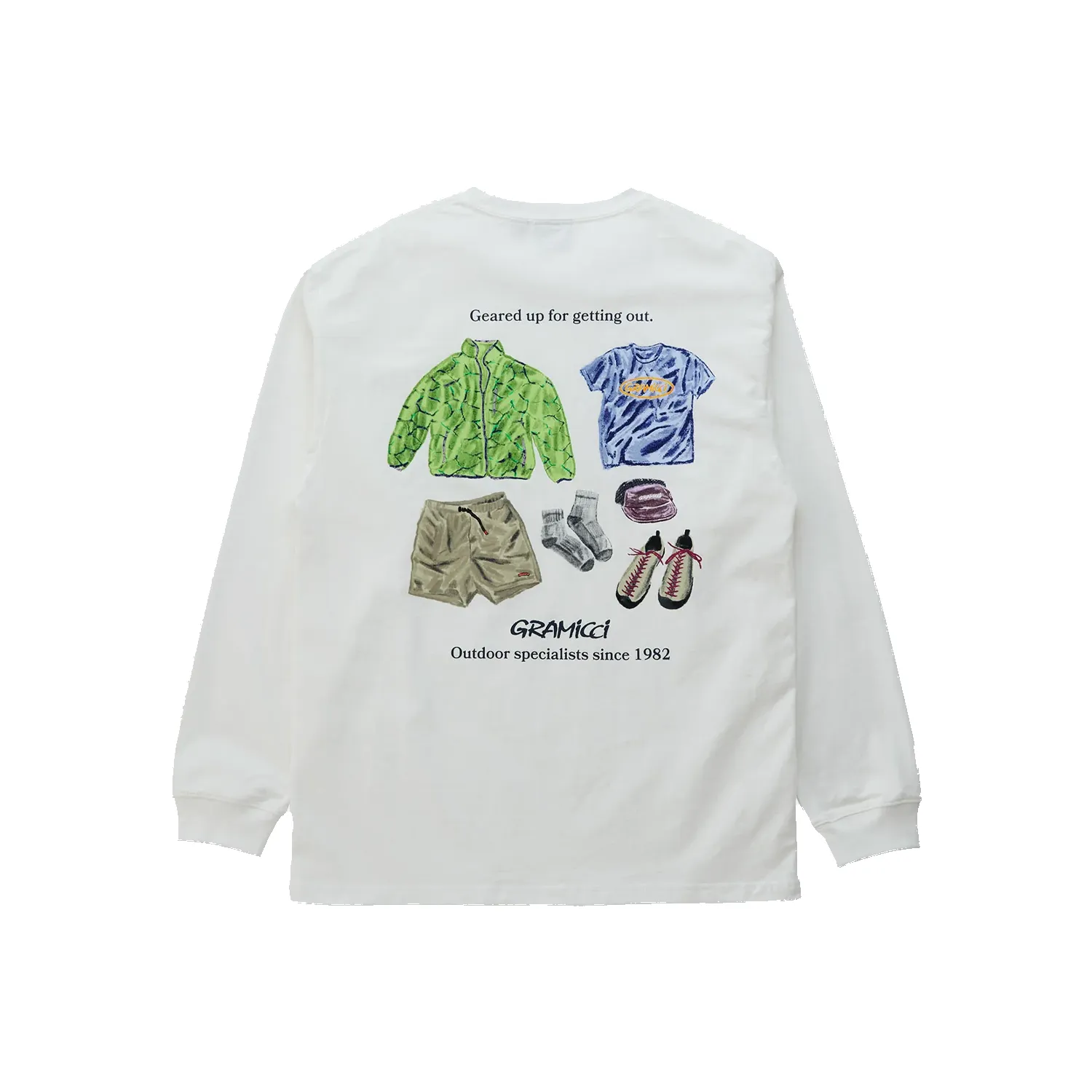 L/S Geared Up Tee - White sold by Stomping Ground