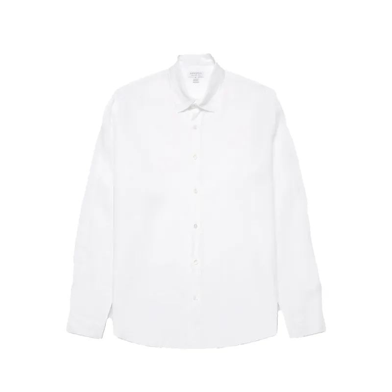 L/S Linen Shirt - White sold by Stomping Ground