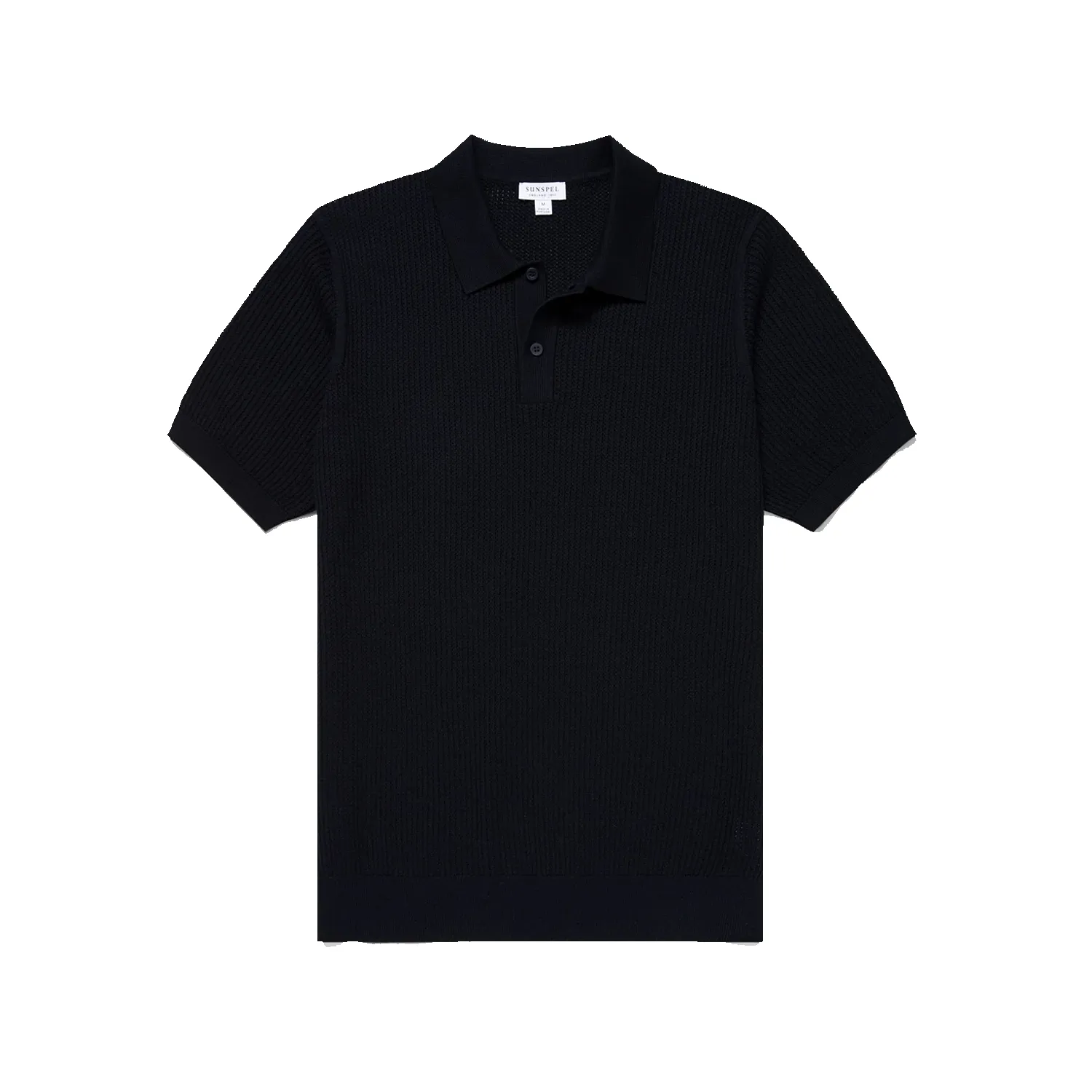 S/S Mesh Stitch Polo Shirt - Navy sold by Stomping Ground