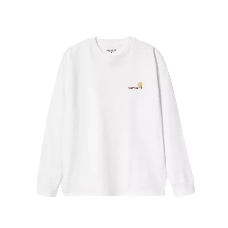 L/S American Script T-Shirt - White sold by Stomping Ground