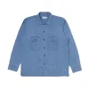 L/S Utility Shirt - Washed Indigo Herringbone sold by Stomping Ground