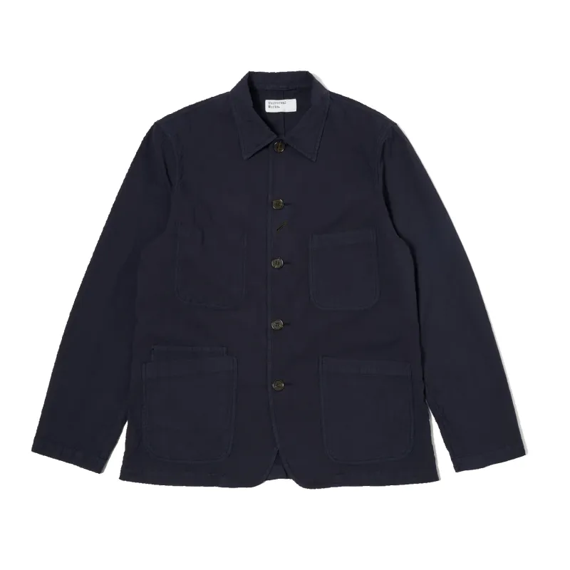 Bakers Chore Jacket - Navy Seersucker II sold by Stomping Ground