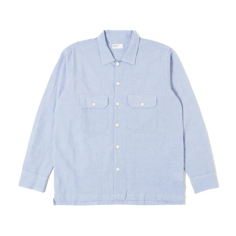 L/S Utility Shirt - Pale Blue Seersucker sold by Stomping Ground