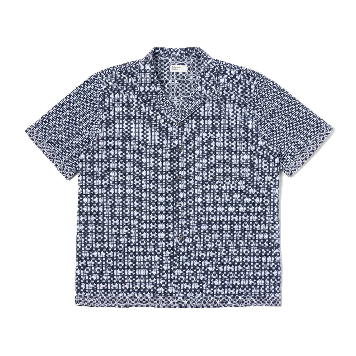 Dean Road Shirt - Navy Tile 3 Cotton sold by Stomping Ground