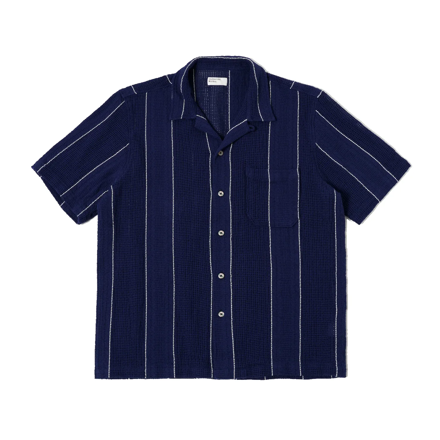Road Shirt - Navy Reef Stripe Cotton sold by Stomping Ground