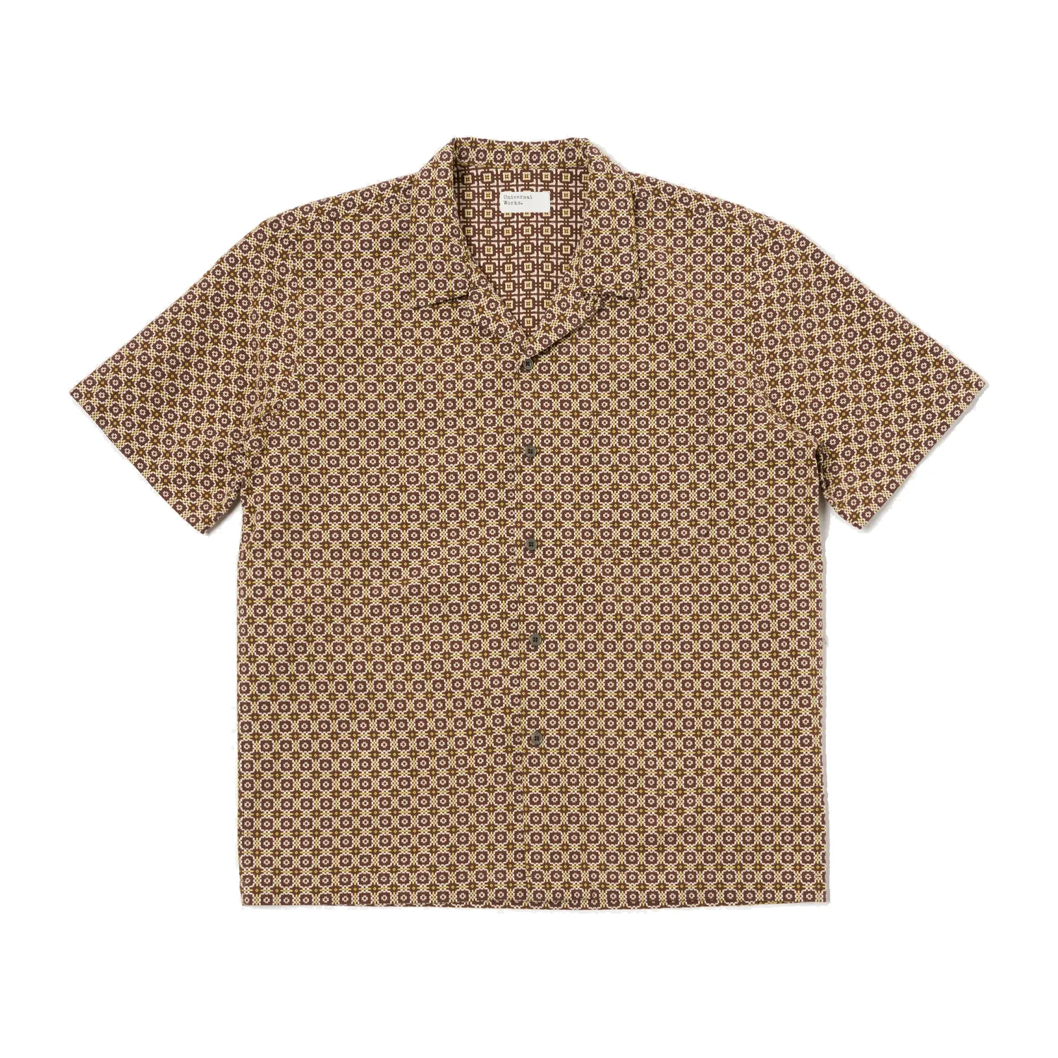 Road Shirt - Brown Tile 1 Cotton sold by Stomping Ground