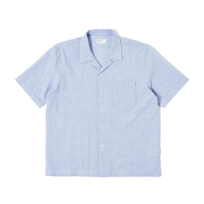 Road Shirt - Pale Blue Seersucker sold by Stomping Ground