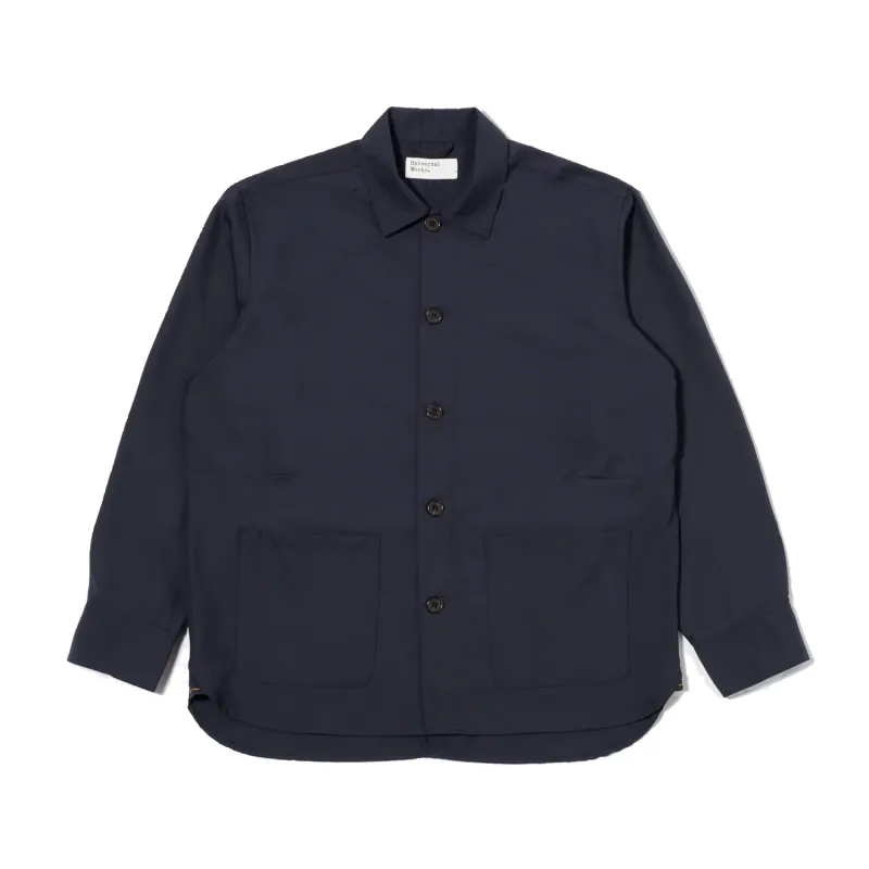 Travail Overshirt - Navy Tropical Suiting sold by Stomping Ground