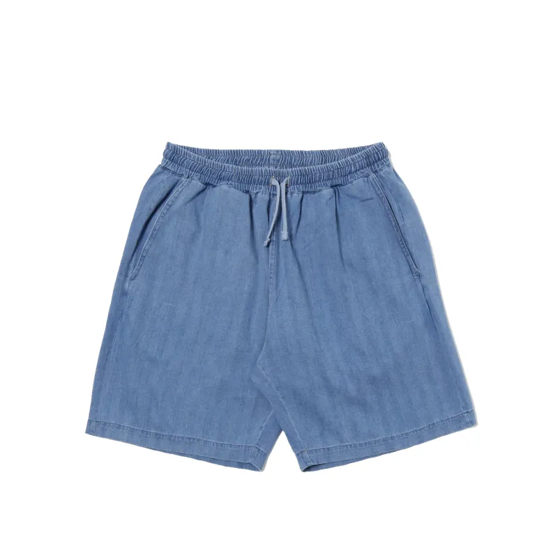 Simple Short - Washed Indigo Herringbone Denim sold by Stomping Ground