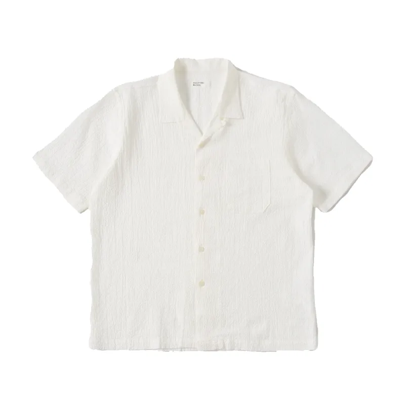 Road Shirt - White Seersucker sold by Stomping Ground