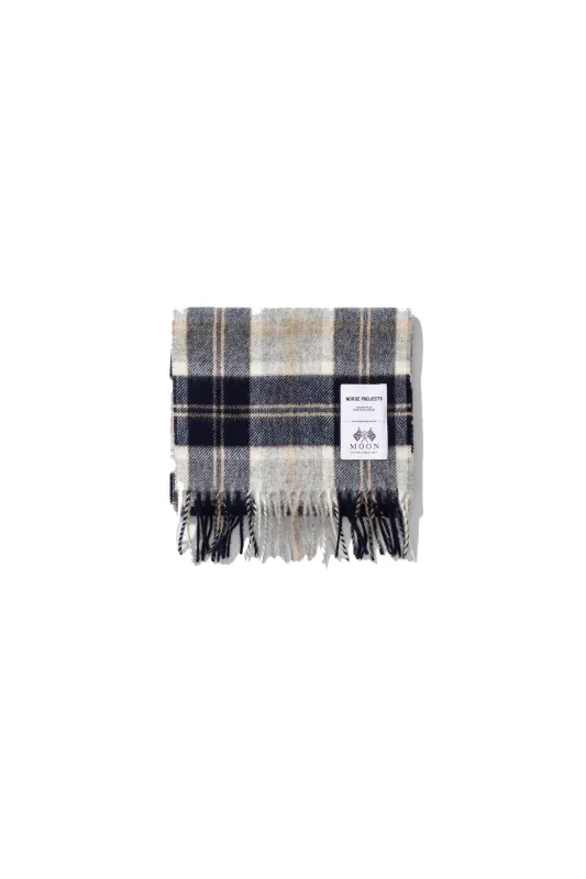 Moon Lambswool Scarf - Navy Check sold by Stomping Ground