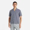 Dean Road Shirt - Navy Tile 3 Cotton sold by Stomping Ground