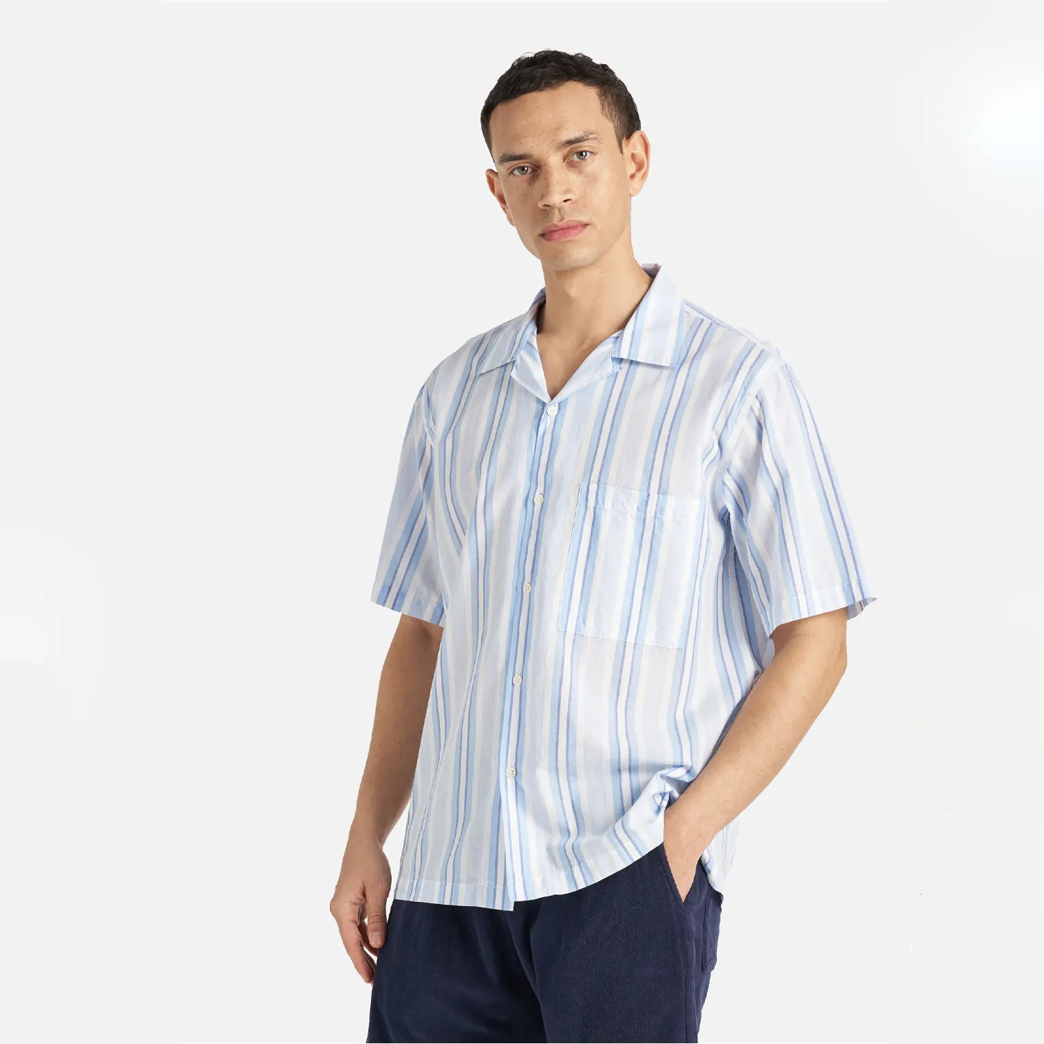 Camp Shirt - White/Blue Pop Stripe Two sold by Stomping Ground product image thumbnail 3