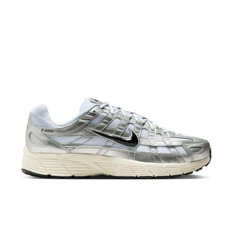 Nike P-6000 - White/Black-Metallic Silver sold by Stomping Ground