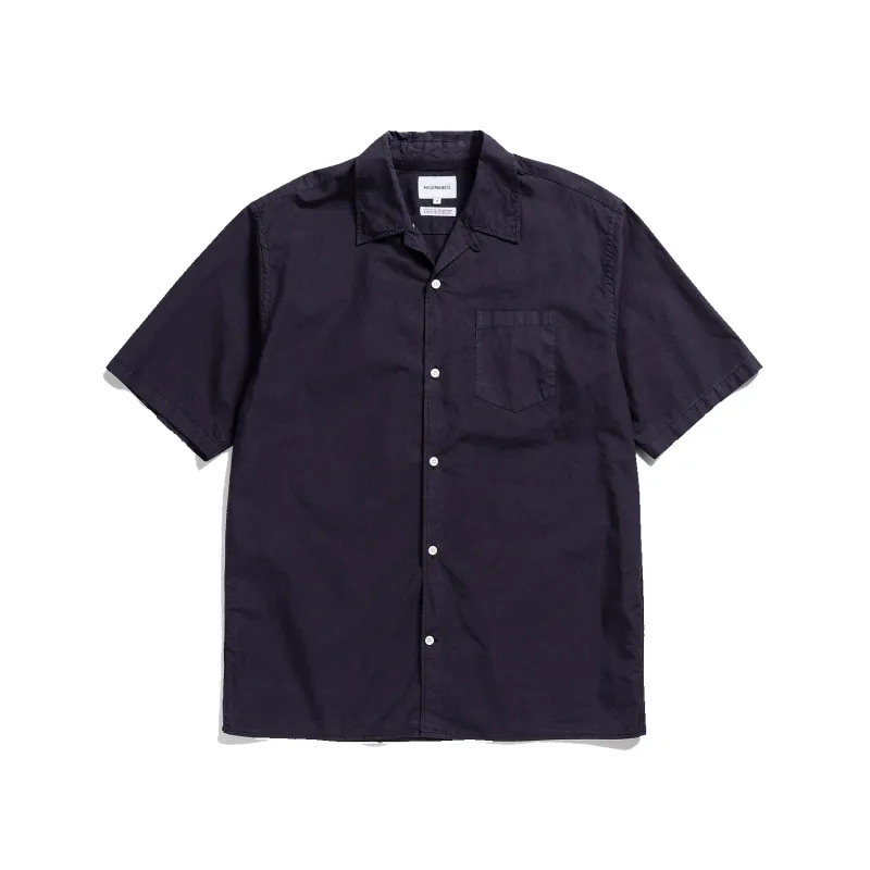 Carsten S/S Cotton Tencel Shirt - Dark Navy sold by Stomping Ground
