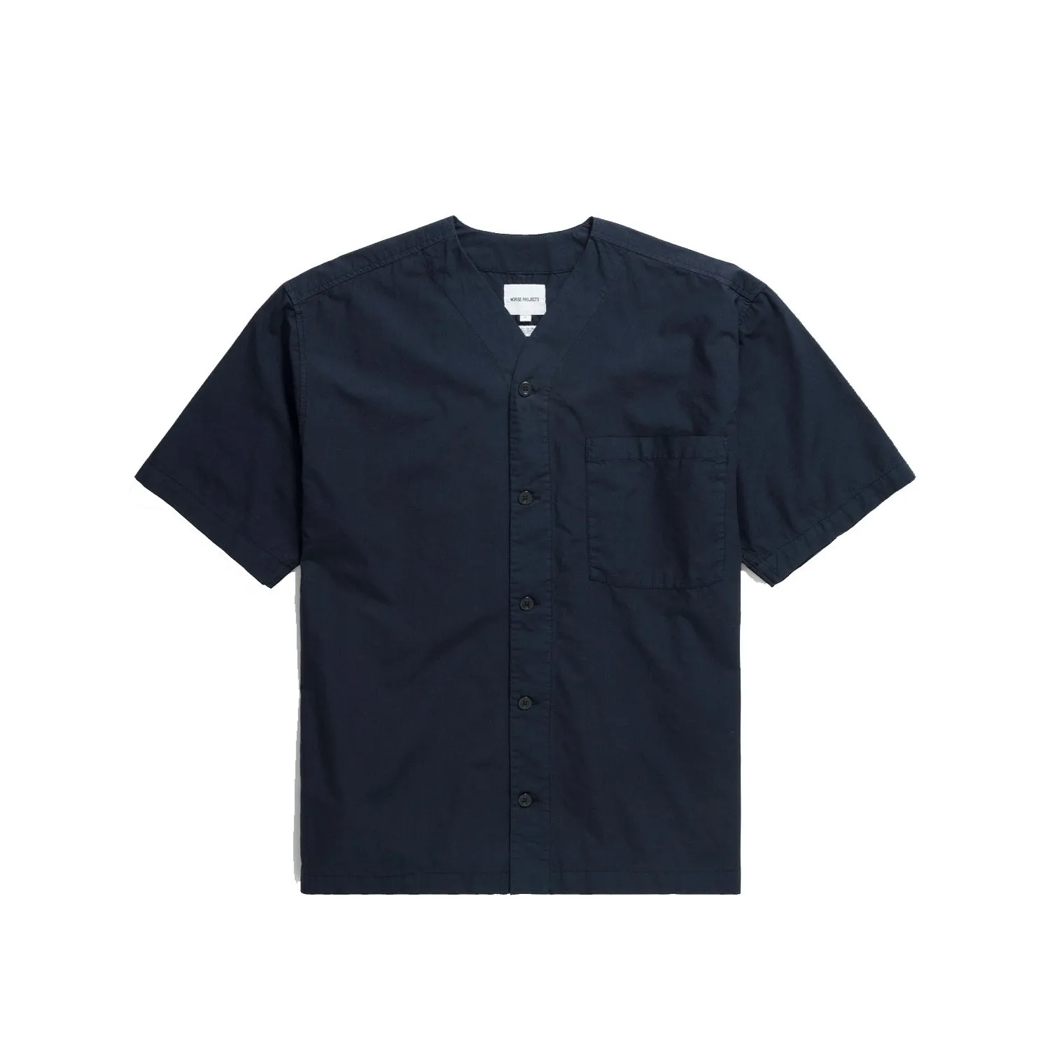 Erwin S/S Typewriter Shirt - Dark Navy sold by Stomping Ground