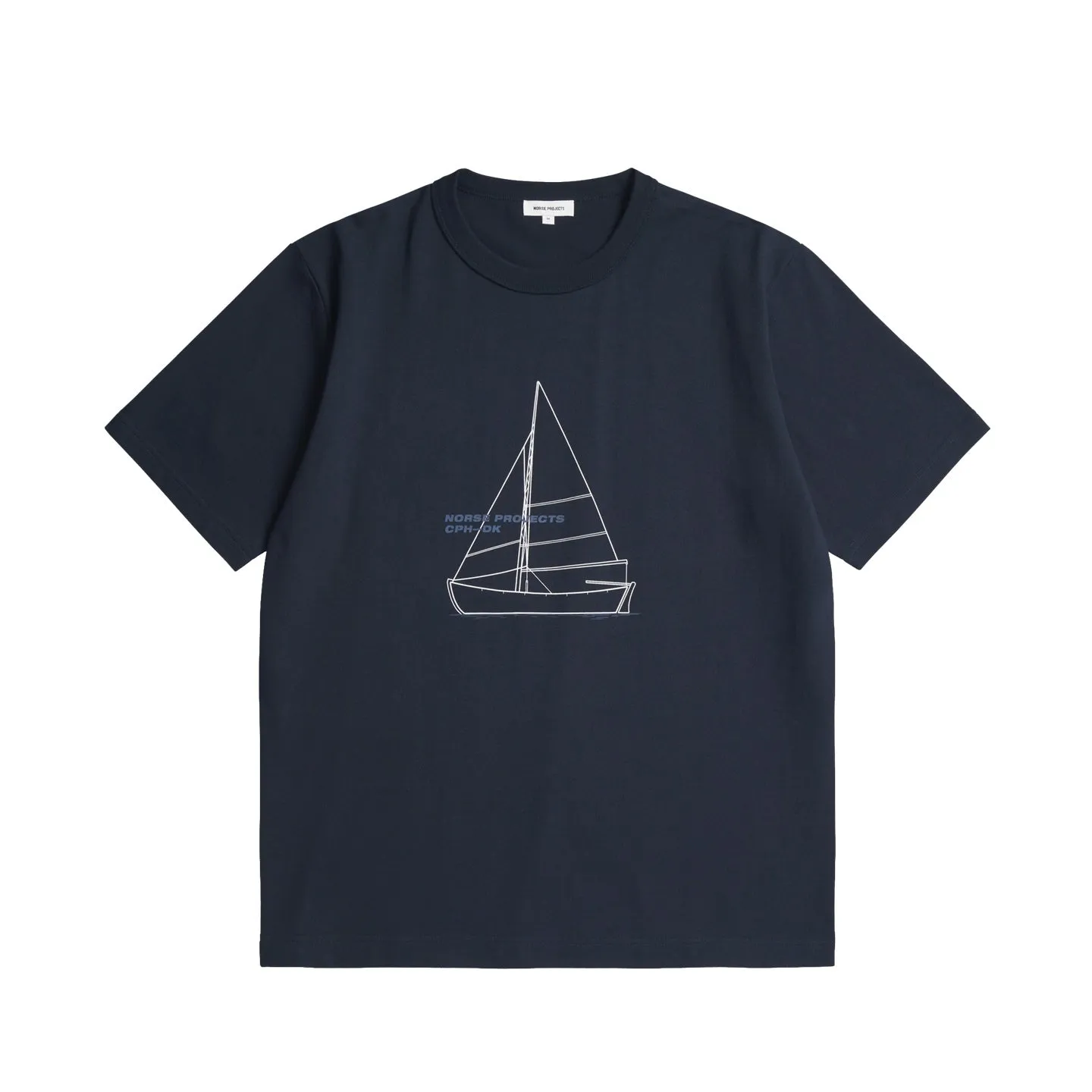 Holger Organic Boat Print T-Shirt - Dark Navy sold by Stomping Ground