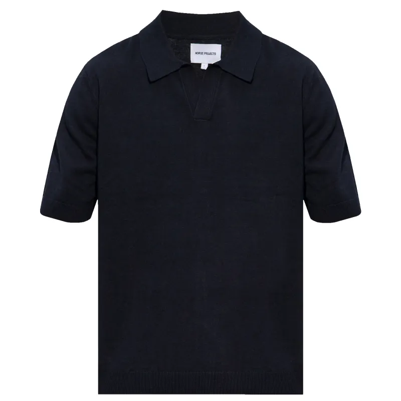 Leif Cotton Linen S/S Polo  - Dark Navy sold by Stomping Ground