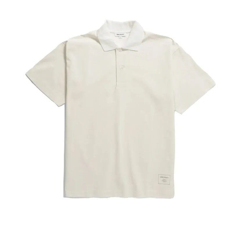 Espen Printed S/S Printed Polo - Ecru sold by Stomping Ground
