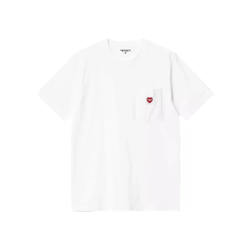 S/S Pocket Heart T-Shirt - White / Red sold by Stomping Ground