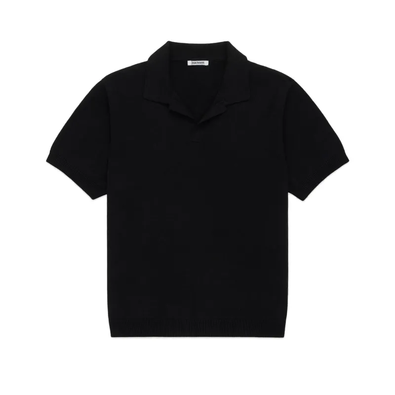 Knit Polo Pima Cotton  - BLACK sold by Stomping Ground