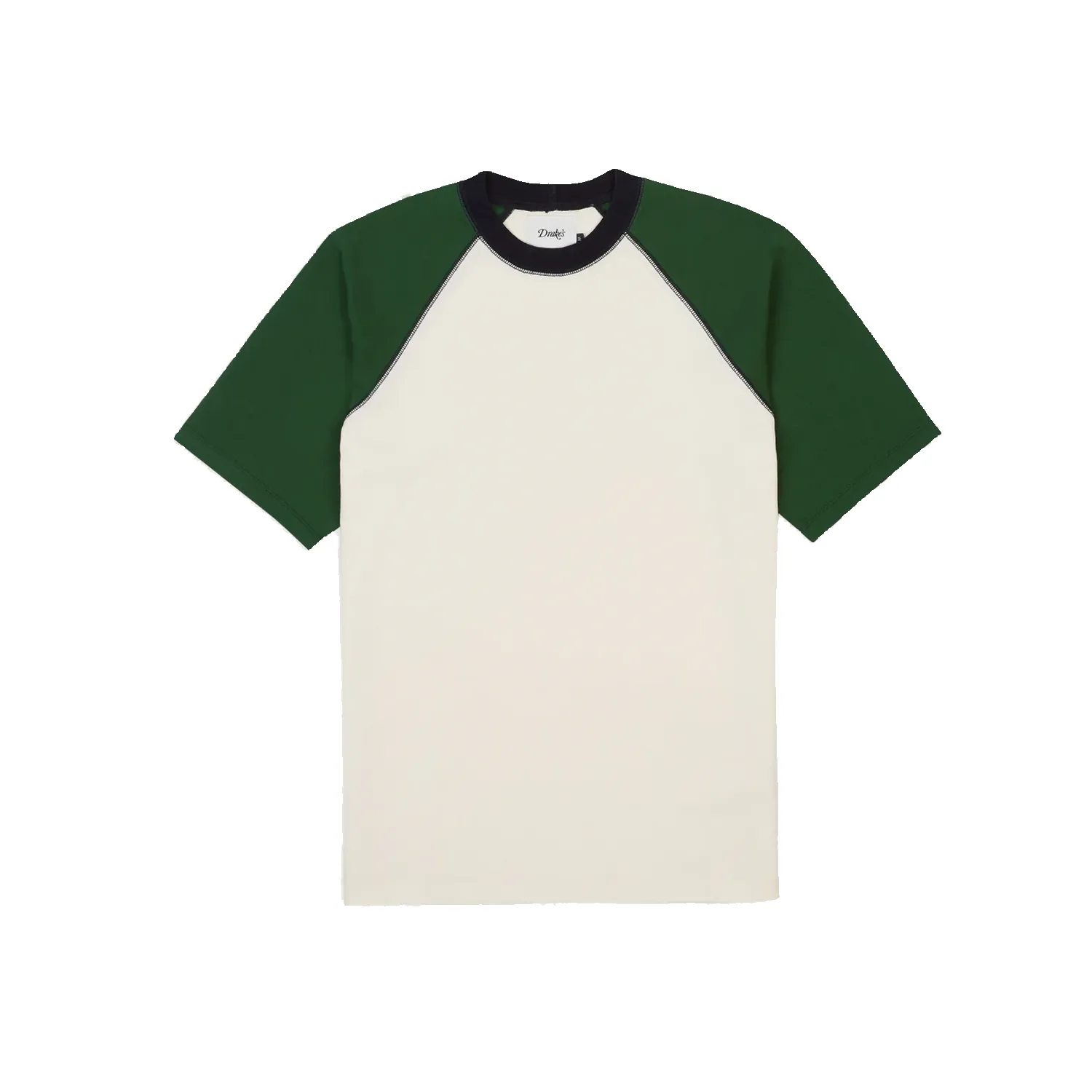 SS Raglan Hiking Tee-Ecru/ Green sold by Stomping Ground