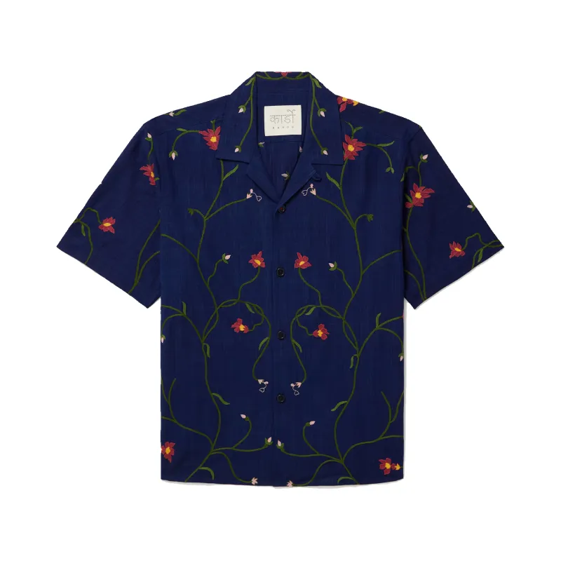 Chintan S/S Shirt - EMB19 Indigo sold by Stomping Ground