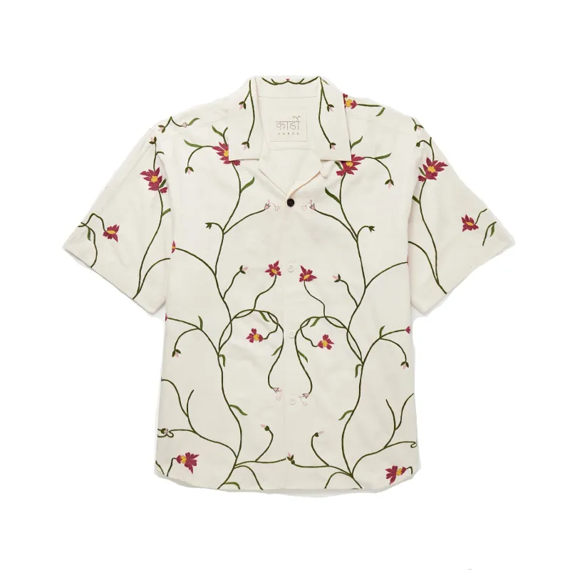 Chintan S/S Shirt - EMB19 Natural sold by Stomping Ground