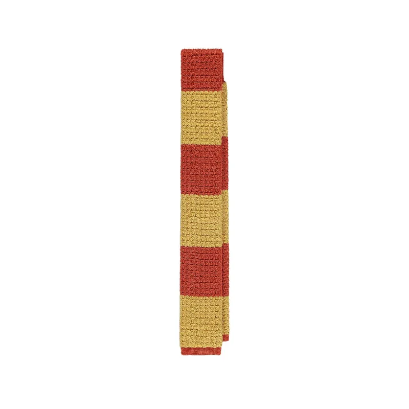 Textured Dual Stripe Tie - Orange sold by Stomping Ground