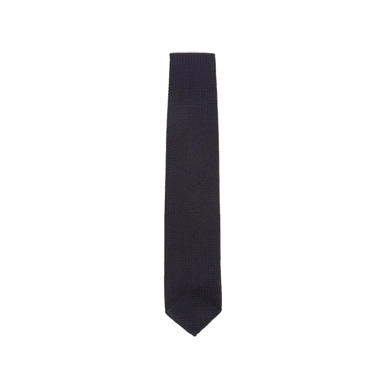 Large Knot Grenadine Silk Tie - Dark Navy sold by Stomping Ground