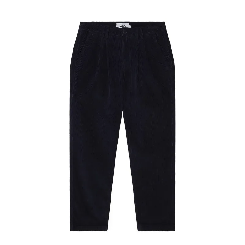 Pleat Trouser Corduroy - Navy sold by Stomping Ground