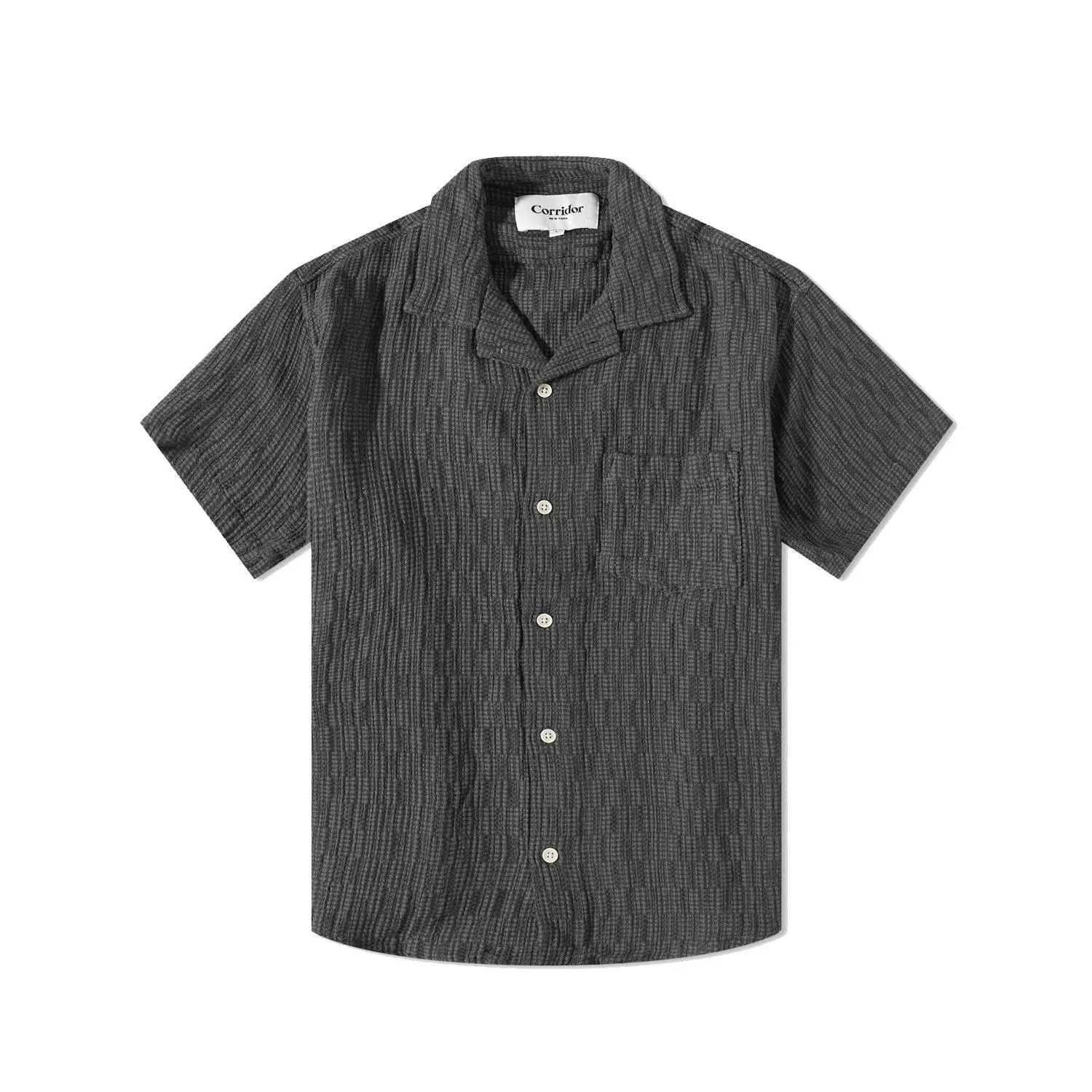 Rainbow Weave Camp Collar Shirt - Black sold by Stomping Ground