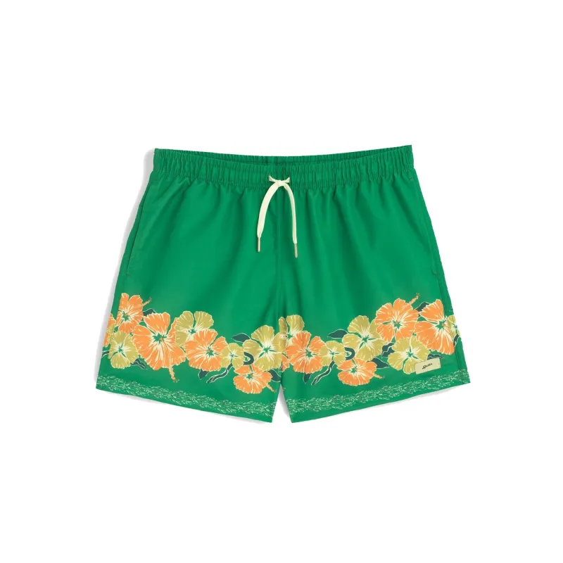 Moss Ornate Bloom Swim Trunk  - Green sold by Stomping Ground