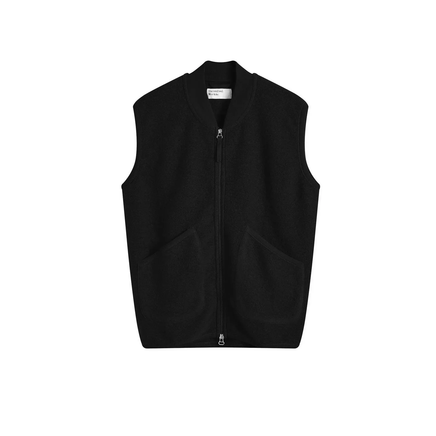 Zip Waistcoat - Wool Fleece--Black sold by Stomping Ground