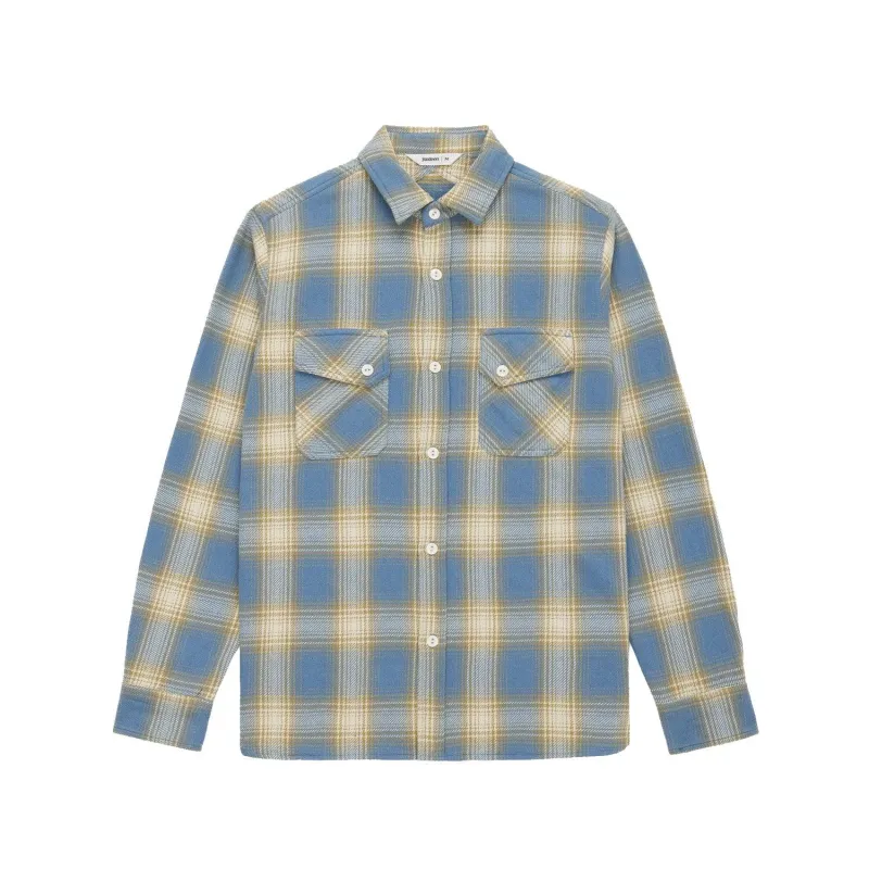 Crosscut Flannel - Powder Blue Plaid sold by Stomping Ground