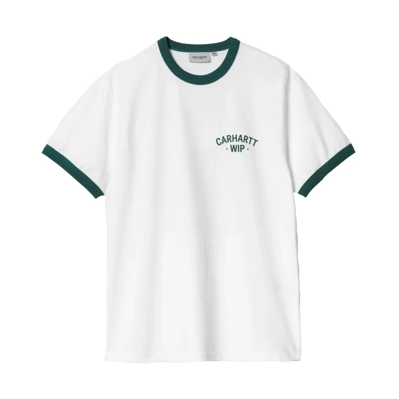 S/S 89 Ringer T-Shirt - White/Rainforest sold by Stomping Ground