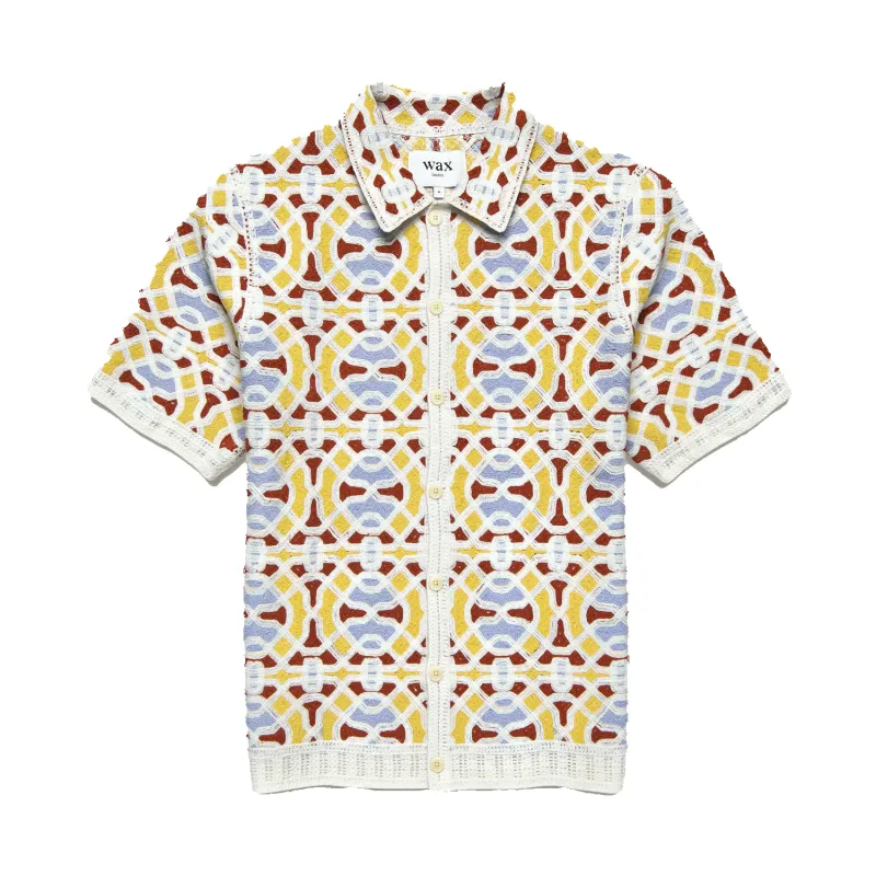 Dorset Shirt - Geo Tile Crochet - Ecru/Multi sold by Stomping Ground