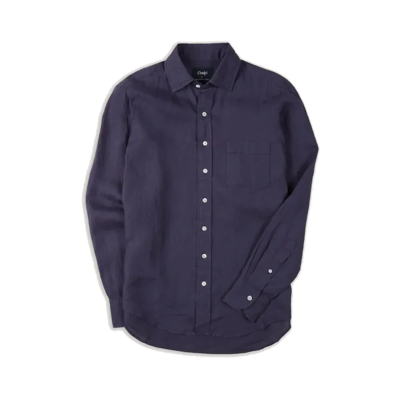 The Linen Summer Shirt - Dark Navy sold by Stomping Ground