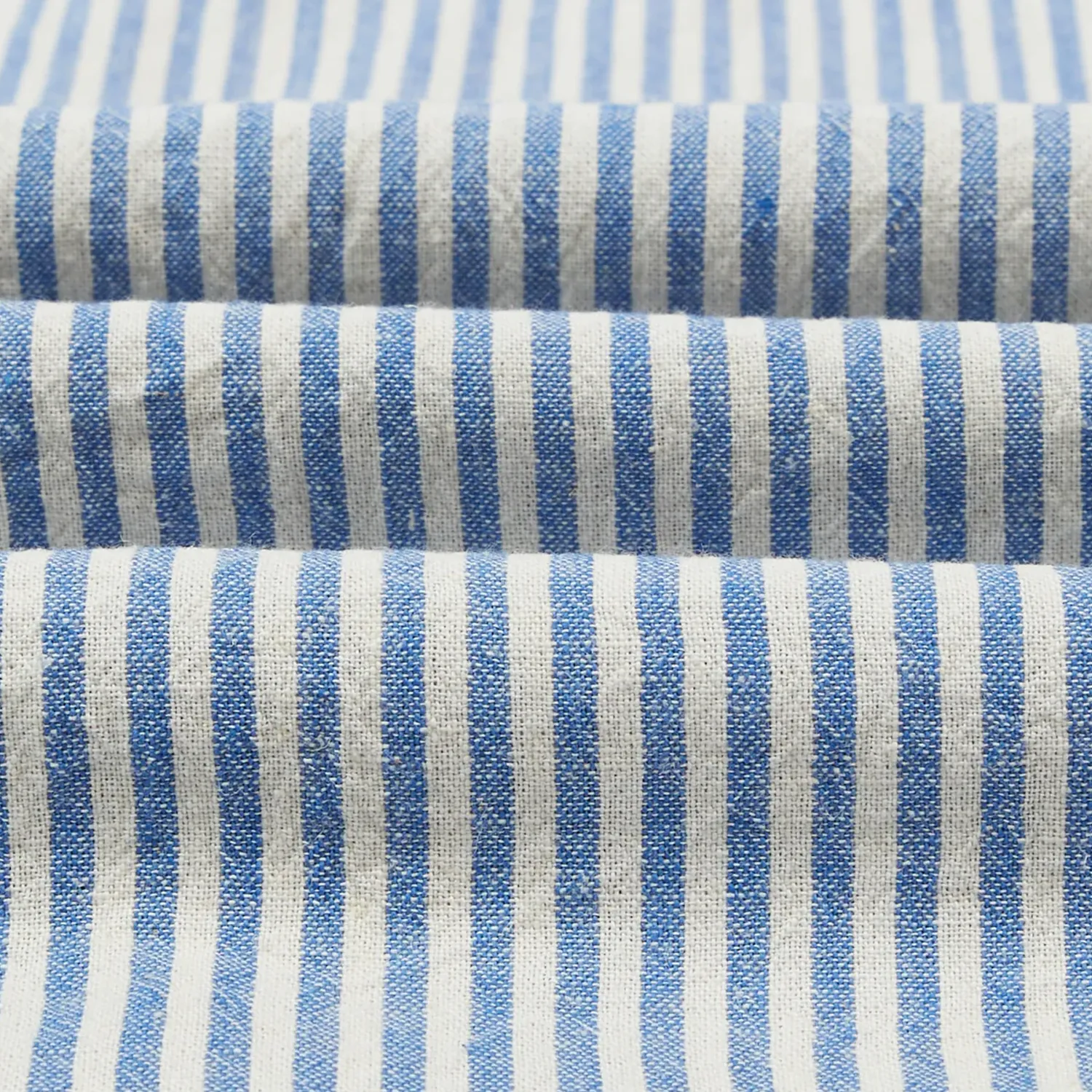SS Stripe Cotton-Linen Camp Collar - Blue sold by Stomping Ground product image thumbnail 2