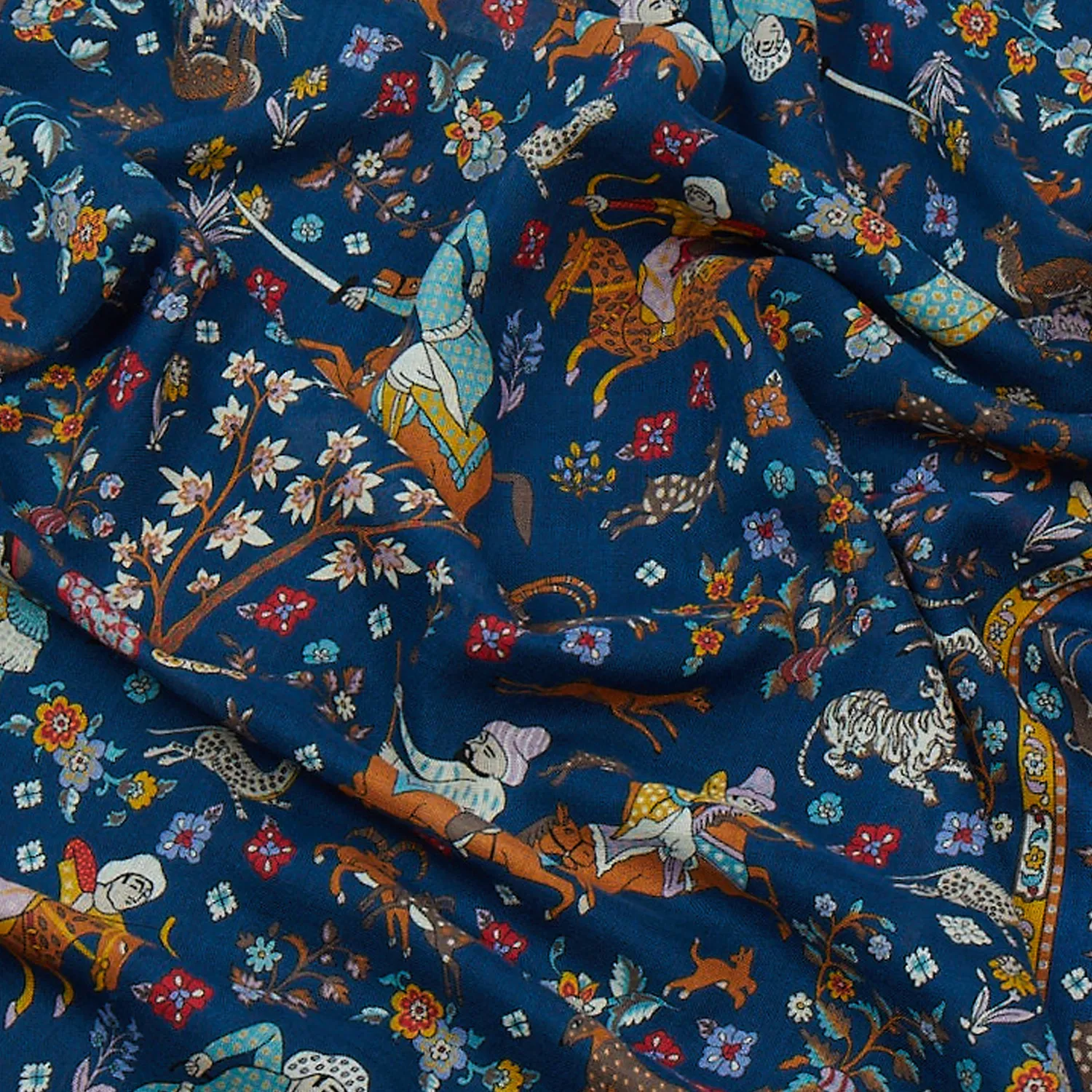 Summer Moghul Wool-Silk Scarf - Navy & Teal sold by Stomping Ground product image thumbnail 2