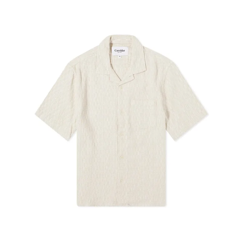 Rainbow Weave S/S Camp Shirt - Natural sold by Stomping Ground