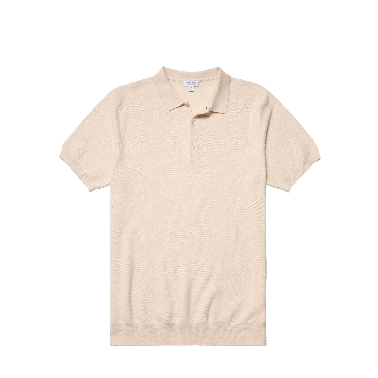 FINE TEXTURE SS POLO - Ecru sold by Stomping Ground
