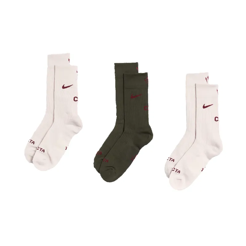 Nocta Crew Sock 3 Pack - Light Orewood Brown / Cargo Khaki sold by Stomping Ground