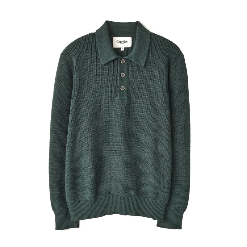 LS Slouchy Polo - Green sold by Stomping Ground